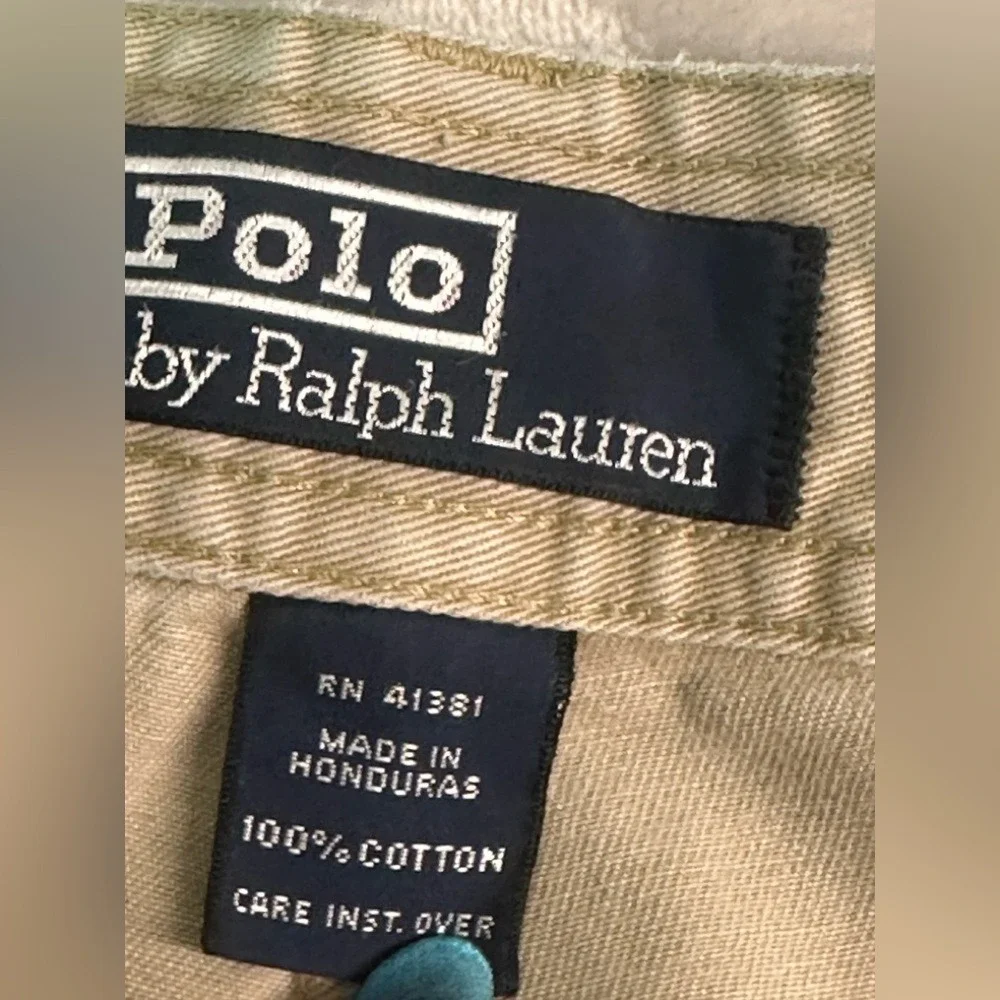 Vintage Polo Ralph Lauren 67 Chino Cargo Shorts Mens Size 36x Tan‎ Khaki Y2K 90s